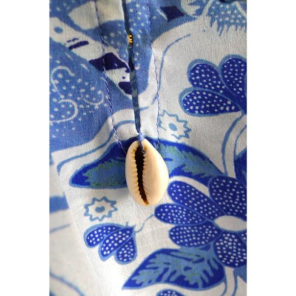 FIGUE Gianna Off-The-Shoulder Tassel Tie Blouse Top Bergdorf Goodman S NWT $325 - Picture 9 of 13